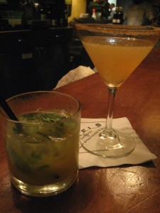 Vanilla mango mojito (left), gala apple martini (right)