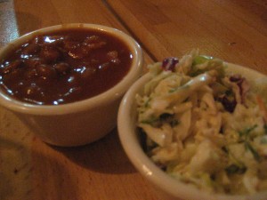 Baked beans and cole slaw