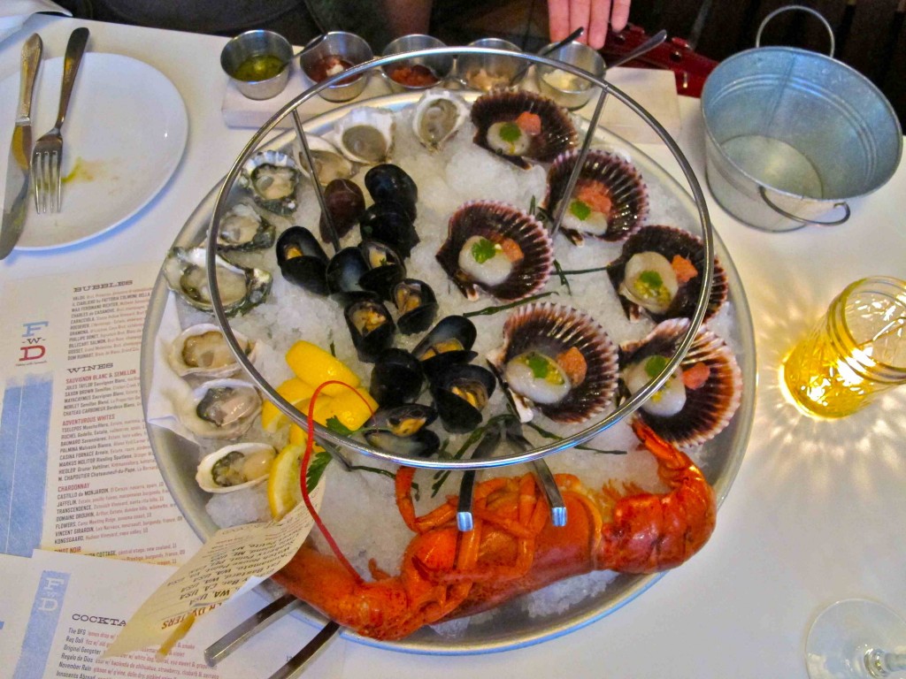Chilled seafood platter