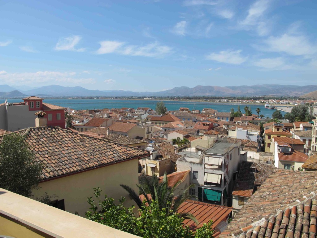 The view from our hotel balcony in Nafplio