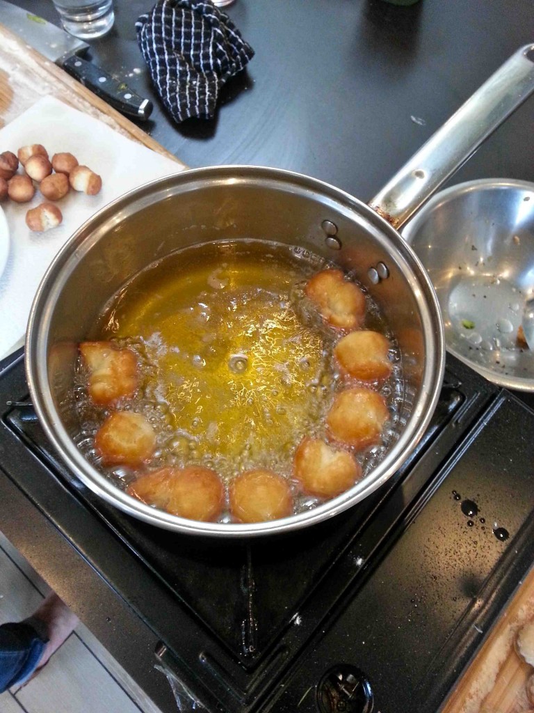 Frying up donuts