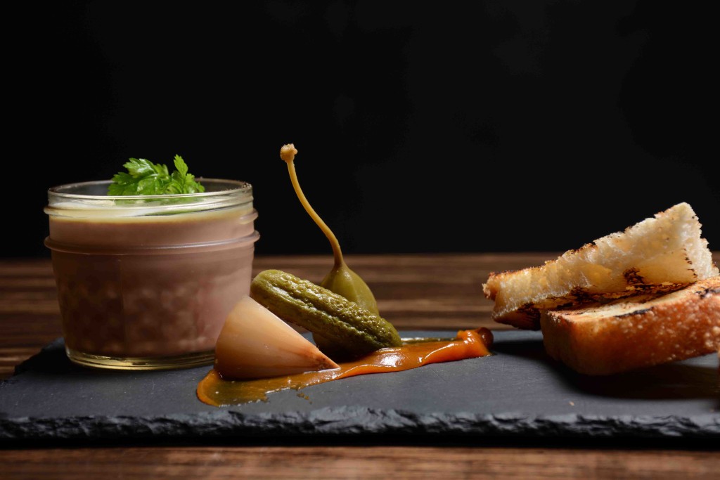 Chicken liver and foie gras mousse. Photo by acuna-hansen.